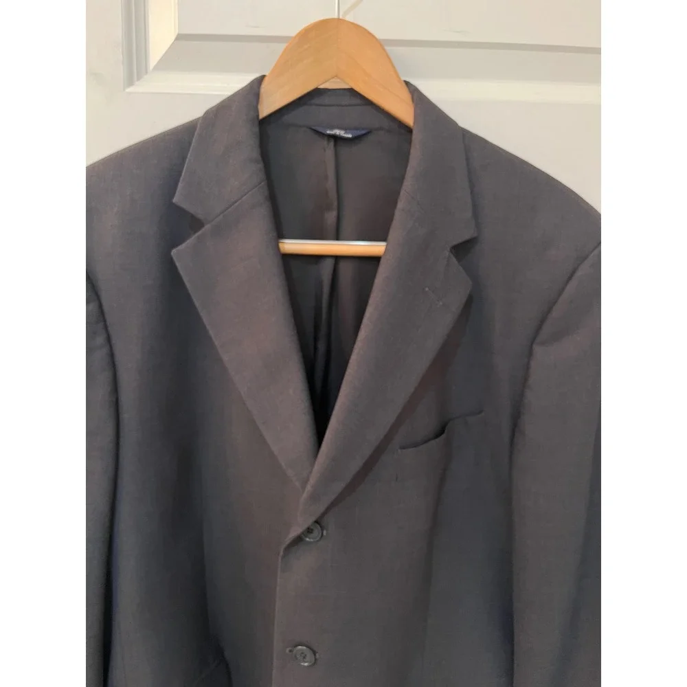 Brooks Brothers 346 Mens 44R Wool Stretch Blazer Charcoal Gray 3‎ Button Jacket